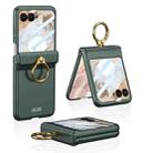 For Motorola Razr 50 GKK Integrated Magnetic Hinged Flip Case with Ring Holder(Green) - 1