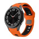 For Samsung Galaxy Watch 7 / 6 Two Color Stripes Reverse Buckle Silicone Watch Band(Orange Black) - 1