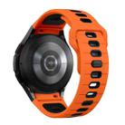 For Samsung Galaxy Watch 7 / 6 Two Color Stripes Reverse Buckle Silicone Watch Band(Orange Black) - 2