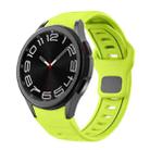 For Samsung Galaxy Watch 7 / 6 Two Color Stripes Reverse Buckle Silicone Watch Band(Lime Green) - 1