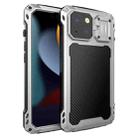 For iPhone 15 Plus Lens Holder Metal IP54 Life Waterproof Three-proof MagSafe Phone Case(Silver) - 1