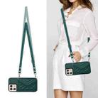 For Motorola Edge 50 Ultra EU Version Rhombic Texture Card Bag RFID Phone Case with Long Lanyard(Green) - 2