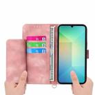 For Samsung Galaxy A06 4G Skin Feel Flowers Embossed Wallet Leather Phone Case(Pink) - 3