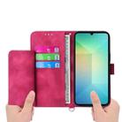 For Samsung Galaxy A06 4G Skin Feel Flowers Embossed Wallet Leather Phone Case(Wine Red) - 3