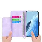 For Samsung Galaxy M35 Skin Feel Flowers Embossed Wallet Leather Phone Case(Purple) - 3