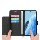 For Samsung Galaxy M35 Skin Feel Flowers Embossed Wallet Leather Phone Case(Black) - 3