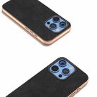 For iPhone 16 Pro Max Electroplated Frame PU Leather Full Coverage Phone Case(Black) - 3