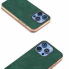 For iPhone 16 Pro Max Electroplated Frame PU Leather Full Coverage Phone Case(Green) - 3