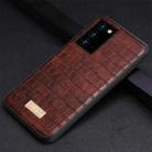 For Samsung Galaxy Note20 Ultra SULADA Shockproof TPU + Handmade Leather Case(Coffee) - 1