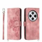 For Redmi 14C 4G Skin Feel Flowers Embossed Wallet Leather Phone Case(Pink) - 1