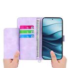 For Redmi Note 14 4G 163.25mm Global Skin Feel Flowers Embossed Wallet Leather Phone Case(Purple) - 3