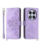 For Redmi Note 14 Pro 4G Skin Feel Flowers Embossed Wallet Leather Phone Case(Purple) - 1