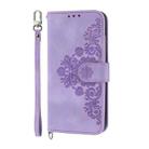 For Redmi A5 4G 171.7mm / Xiaomi Poco C71 Skin Feel Flowers Embossed Wallet Leather Phone Case(Purple) - 2