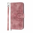 For Redmi A5 4G 171.7mm / Xiaomi Poco C71 Skin Feel Flowers Embossed Wallet Leather Phone Case(Pink) - 2