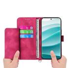 For Redmi A5 4G 171.7mm / Xiaomi Poco C71 Skin Feel Flowers Embossed Wallet Leather Phone Case(Wine Red) - 3
