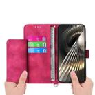 For Redmi Turbo 4 Pro / Xiaomi Poco F7 Skin Feel Flowers Embossed Wallet Leather Phone Case(Wine Red) - 3