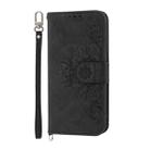 For Redmi Turbo 4 Pro / Xiaomi Poco F7 Skin Feel Flowers Embossed Wallet Leather Phone Case(Black) - 2
