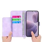 For Redmi K80 / K80 Pro Skin Feel Flowers Embossed Wallet Leather Phone Case(Purple) - 3