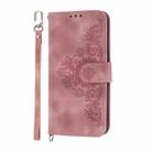 For Redmi K80 / K80 Pro Skin Feel Flowers Embossed Wallet Leather Phone Case(Pink) - 2