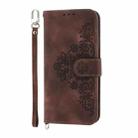 For Redmi K80 / K80 Pro Skin Feel Flowers Embossed Wallet Leather Phone Case(Brown) - 2