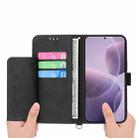 For Redmi K80 / K80 Pro Skin Feel Flowers Embossed Wallet Leather Phone Case(Black) - 3