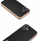 For iPhone 16 Plus ABEEL Electroplated Frame Genuine Leather Elegant Phone Case(Black) - 3