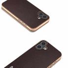 For iPhone 16 Plus ABEEL Electroplated Frame Genuine Leather Elegant Phone Case(Coffee) - 3