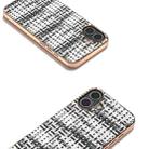 For iPhone 16 Plus Electroplated Frame Color Lattice Texture PU Phone Case(Black) - 3