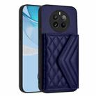 For Realme P1 Pro 5G India Rhombic Texture Card Bag RFID Phone Case with Long Lanyard(Blue) - 3