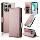 For Honor X6b Side Buckle Magnetic Frosted Leather Phone Case(Rose Gold) - 1