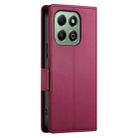 For Honor X6b Side Buckle Magnetic Frosted Leather Phone Case(Wine Red) - 3