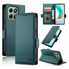 For Honor X6b Side Buckle Magnetic Frosted Leather Phone Case(Dark Green) - 1