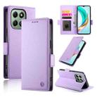 For Honor X6b Side Buckle Magnetic Frosted Leather Phone Case(Purple) - 1