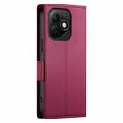 For Honor X60i Side Buckle Magnetic Frosted Leather Phone Case(Wine Red) - 3