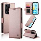 For Honor 200 Lite Global Side Buckle Magnetic Frosted Leather Phone Case(Rose Gold) - 1