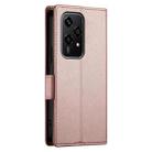 For Honor 200 Lite Global Side Buckle Magnetic Frosted Leather Phone Case(Rose Gold) - 3