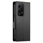 For Honor 200 Lite Global Side Buckle Magnetic Frosted Leather Phone Case(Black) - 3