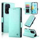 For Honor 200 Lite Global Side Buckle Magnetic Frosted Leather Phone Case(Mint Green) - 1