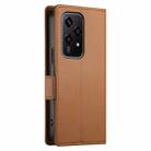 For Honor 200 Lite Global Side Buckle Magnetic Frosted Leather Phone Case(Brown) - 3