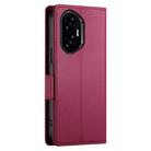 For Honor 300 Pro / 300 Ultra Side Buckle Magnetic Frosted Leather Phone Case(Wine Red) - 3