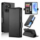 For Honor X8c 4G Side Buckle Magnetic Frosted Leather Phone Case(Black) - 1