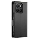 For Honor X8c 4G Side Buckle Magnetic Frosted Leather Phone Case(Black) - 3