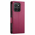 For Honor X8c 4G Side Buckle Magnetic Frosted Leather Phone Case(Wine Red) - 3