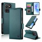 For Honor X8c 4G Side Buckle Magnetic Frosted Leather Phone Case(Dark Green) - 1