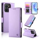 For Honor X8c 4G Side Buckle Magnetic Frosted Leather Phone Case(Purple) - 1