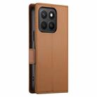 For Honor X8c 4G Side Buckle Magnetic Frosted Leather Phone Case(Brown) - 3