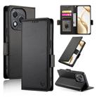 For Honor 400 Lite Side Buckle Magnetic Frosted Leather Phone Case(Black) - 1