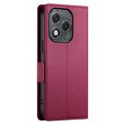 For Honor 400 Lite Side Buckle Magnetic Frosted Leather Phone Case(Wine Red) - 3