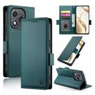 For Honor 400 Lite Side Buckle Magnetic Frosted Leather Phone Case(Dark Green) - 1