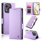 For Honor 400 Lite Side Buckle Magnetic Frosted Leather Phone Case(Purple) - 1
